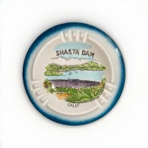 Vintage Shasta Dam Ashtray Porcelain‎ Shasta California Mid Century Modern CA